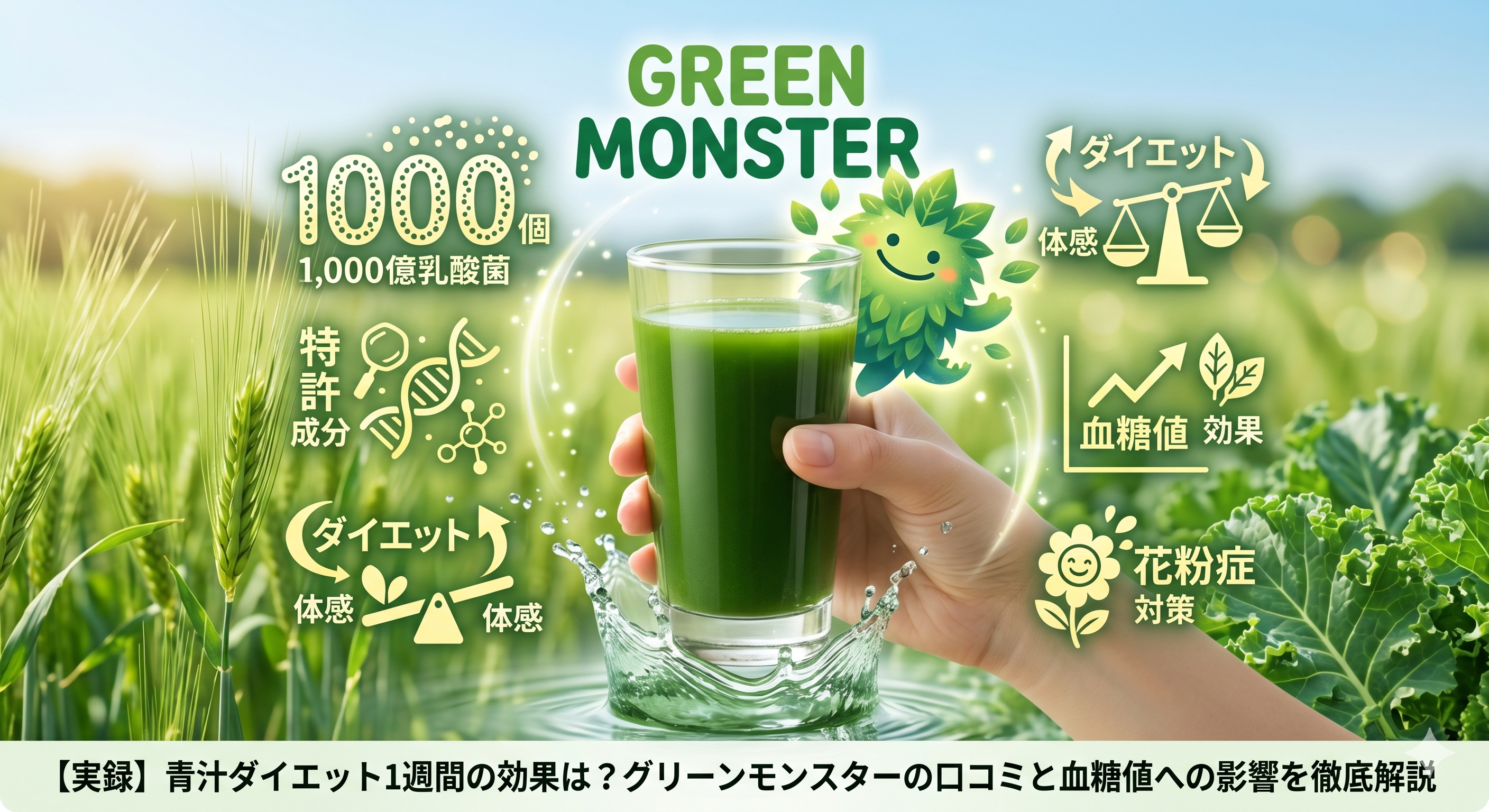 青汁ダイエットで痩せた？1ヶ月継続して分かったグリーンモンスターの効果とマナ酵素との相性