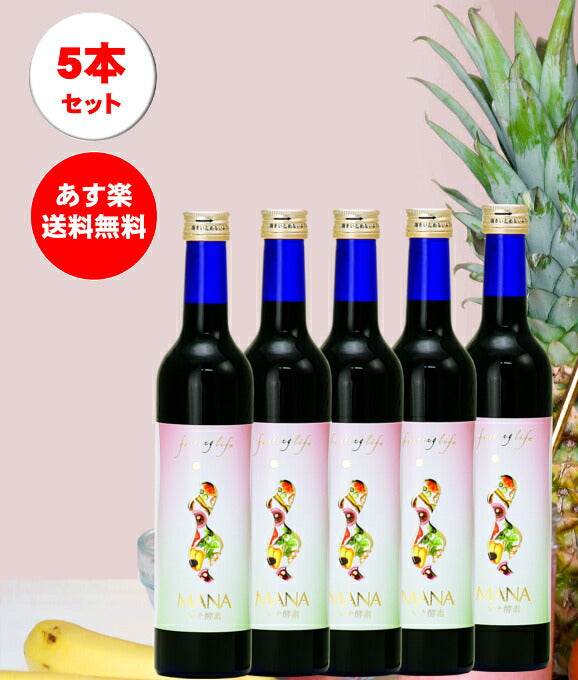 ５本セット【マナ酵素】【12月度 月間優良ショップ受賞】/100%原液/ファスティングドリンク植物性乳酸菌マナ酵素 MANA酵素 500mL